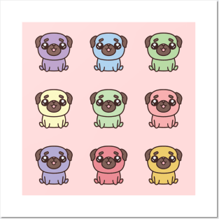 Cute Pug Set Posters and Art